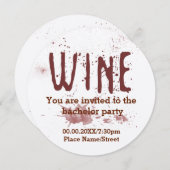 ワインボトル コースター 付き バチェラーパーティー招待状 招待状 (正面/裏面)