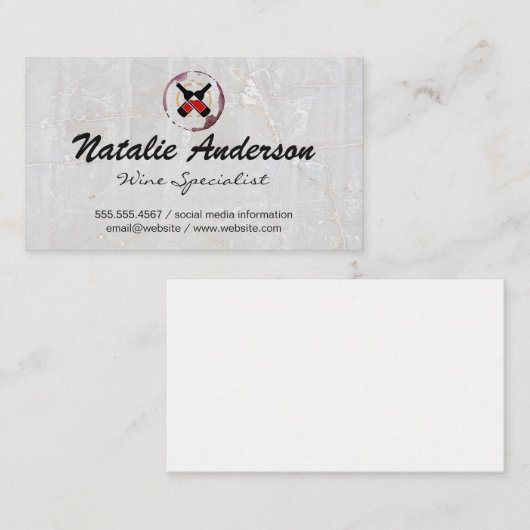 ワインボトル |ステイン |石 名刺 (正面/裏面)