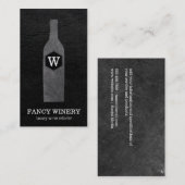 ワインボトル | スレート | モノグラム 名刺 (正面/裏面)
