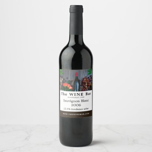 ワインボトル ディスプレイ、ワインバー/ワイナリー ワインラベル (正面)