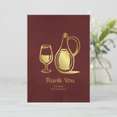 ワインボトル バーガンディー&ゴールド ワイントasting サンキューカード (スタンド正面)