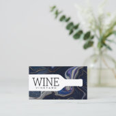 ワインボトル |パープルブルー金ゴールド大理石 名刺 (スタンド正面)