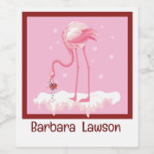 ワインボトル フラミンゴ ワインラベル (シングルラベル)