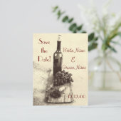 ワインボトル、ブドウ、スクリュードライバー 案内ポストカード (スタンド正面)