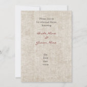 ワインボトル、ブドウ、栓抜きと栓 招待状 (裏面)