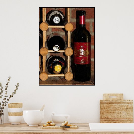 ワインボトル ポスター (キッチン)