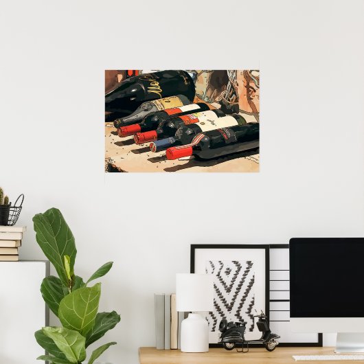 ワインボトル ポスター (ホームオフィス)