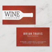 ワインボトル | レザーテクスチャ 名刺 (正面/裏面)