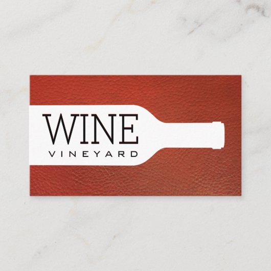 ワインボトル | レザーテクスチャ 名刺 (正面)