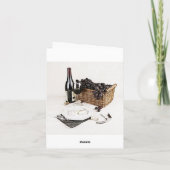 ワインボトル、ワイングラスとチーズありがとう サンキューカード (裏面)