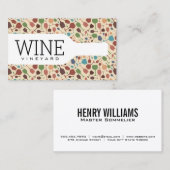 ワインボトル |ワイングラスのパターン 名刺 (正面/裏面)