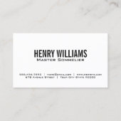 ワインボトル |ワイングラスのパターン 名刺 (裏面)