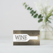 ワインボトル | ヴィンテージ金属有孔背景 名刺 (スタンド正面)