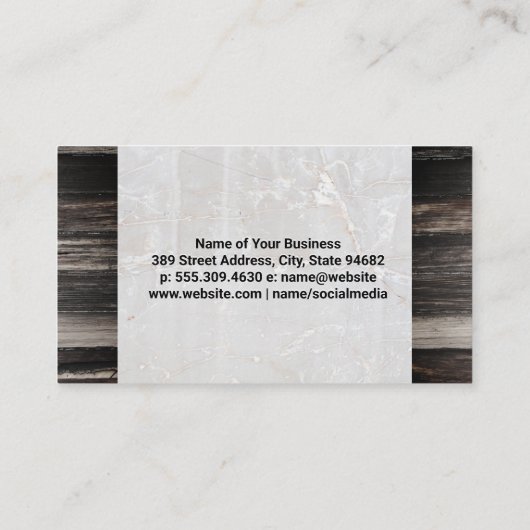 ワインボトル |大理石および木製の名刺 名刺 (裏面)