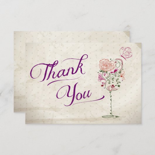 ワインボトル 感謝のメッセージカード サンキューカード (正面/裏面)