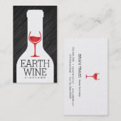 ワインボトル |木目パネル 名刺 (正面/裏面)