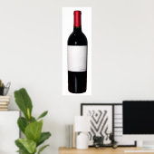 ワインボトル(空白のラベル)ポスター ポスター (ホームオフィス)