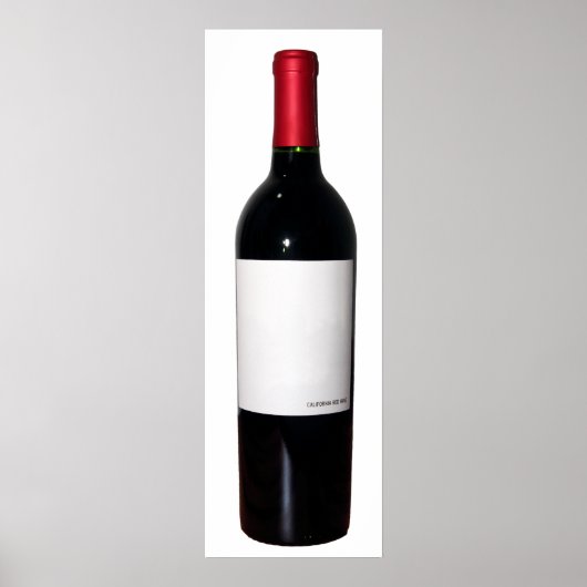 ワインボトル(空白のラベル)ポスター ポスター (正面)