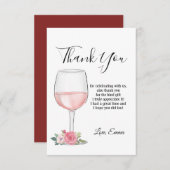 ワインボトル, 花束, 感謝カード 招待状 (正面/裏面)