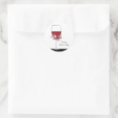 ワインボトル, 花, ありがとうシール ラウンドシール (バッグ)