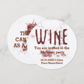 ワインボトル 赤ワイン独身パーティーの招待状 招待状 (正面/裏面)