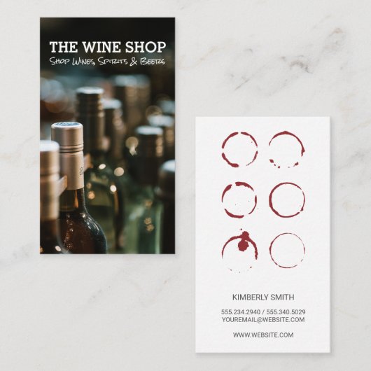 ワインボトル | 酒屋 名刺 (正面/裏面)