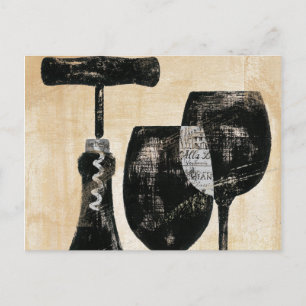 ワインボトル（2杯） ポストカード