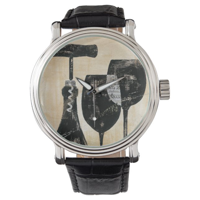 ワインボトル（2杯） 腕時計 (正面)