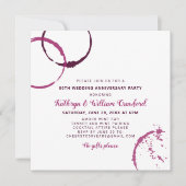 ワインボルドーのシミが50周年記念日に 招待状 (正面)