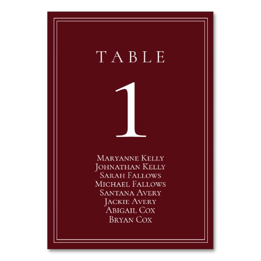 ワインボルドークラシックのテーブル番号座席表 テーブルナンバー (正面)