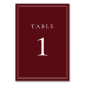 ワインボルドークラシックミニマリストテーブル番号 テーブルナンバー (裏面)