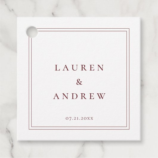 ワインボルドーバーガンディモダンクラシックミニマリスト フェイバータグ (正面)