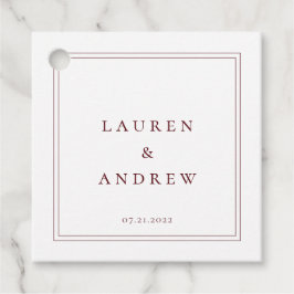 ワインボルドーバーガンディモダンクラシックミニマリスト フェイバータグ