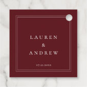 ワインボルドーバーガンディ無地のミニマモダンリスト フェイバータグ (裏面)