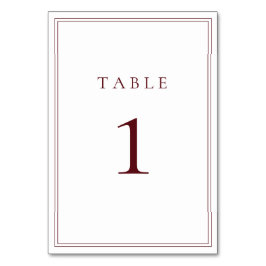 ワインボルドーミニマクラシックリスト テーブルナンバー