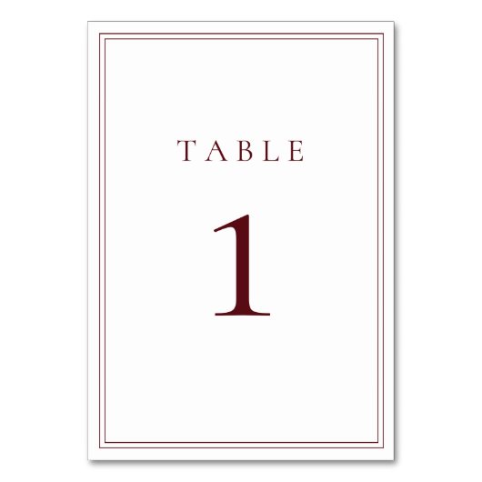 ワインボルドーミニマクラシックリスト テーブルナンバー (正面)