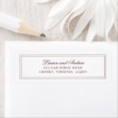 ワインボルドーモダンミニマル差出人住所 ラベル (インサイチュ)