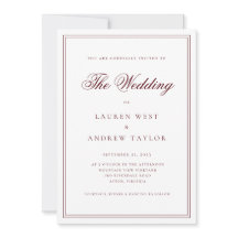 ワインボルドーモダンミニマル結婚リスト