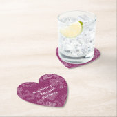 ワインボルドー色の白レース花の花嫁のシャワーパーティ ペーパーコースター (インサイチュ)