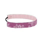 ワインボルドー色の花柄レースの結婚前お披露目パーティー アスレチックヘッドバンド (左)