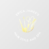 ワインボルドー&ゴールドビューティーサロン ウィンドウサイン (シート)