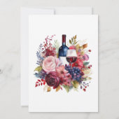 ワインボルドー、ネイビー＆ブッシュのワインテーマのリハーサルディナー 招待状 (裏面)