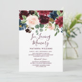 ワインボルドー 赤ワインの葬儀サービス発表 招待状 (スタンド正面)