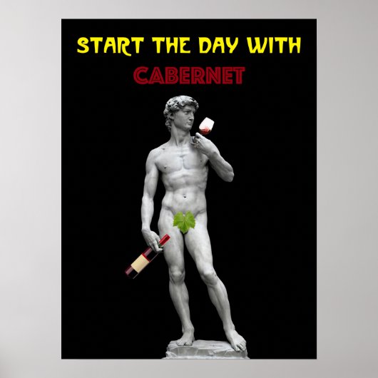 ワインポスター。Cabernet.logoで一日を始める ポスター (正面)