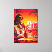 ワインポップ・アートので夕暮れの美女|過去記事 キャンバスプリント (正面)