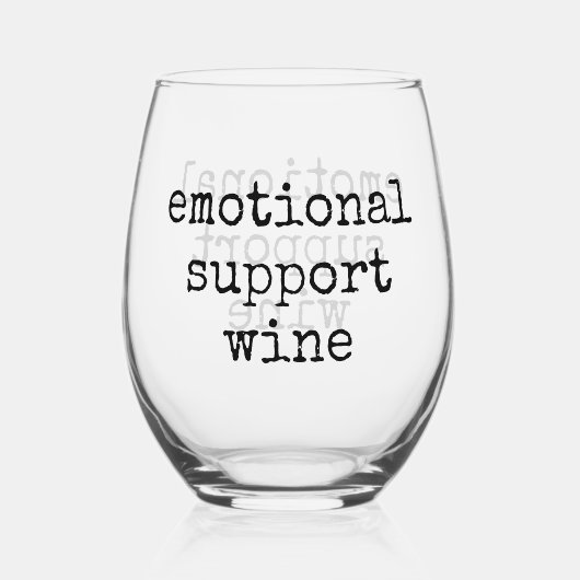 ワインマニアのためのユーモア溢れる感情的サポートワイングラスギフト ステムなしワイングラス (正面)