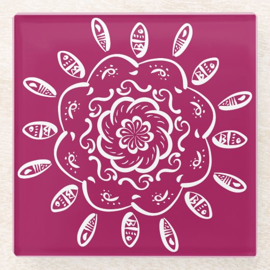 ワインマンダラ ガラスコースター (正面)