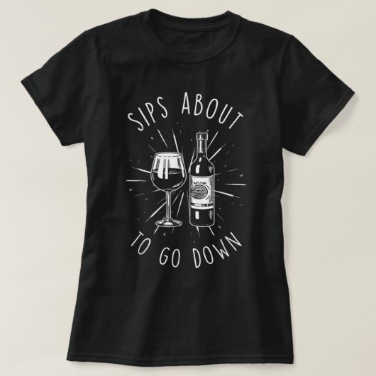 ワインメーカーおもしろいのTシャツを食べに行く Tシャツ (デザイン正面)