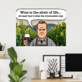 ワインメーカーのブドウ園、ワインは生命のエリート ポスター (ホームオフィス)