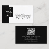 ワインメーカーソムリエワイナリーブラックガラスカード 名刺 (正面/裏面)